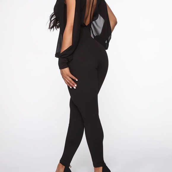 Black jumpsuit with open back - Picture 2 of 5